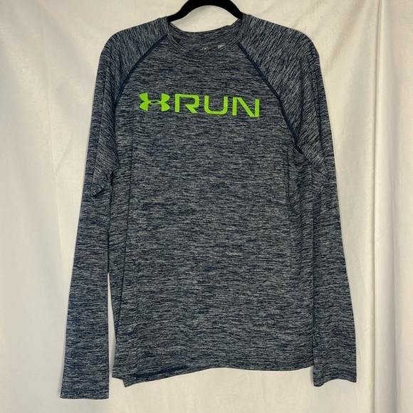 UNDER ARMOUR GREEN/GREY LOGO LONG SLEEVE (L) - Picture 1 of 6